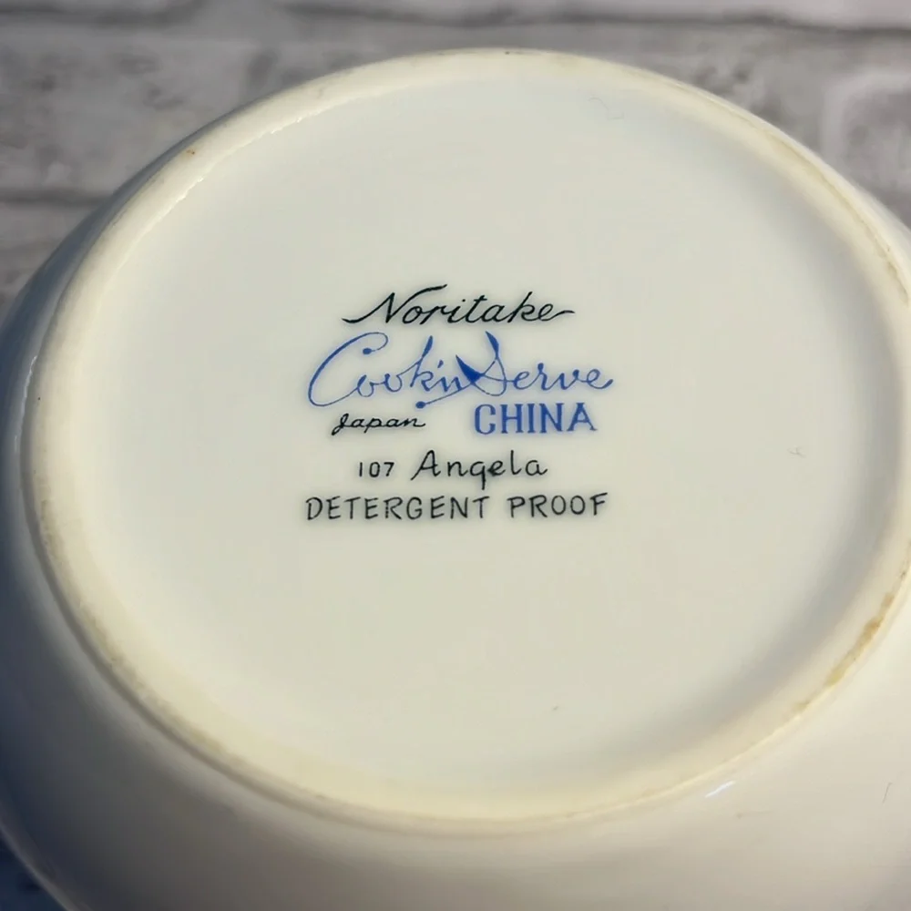 Vintage Noritake double spout gravy bowl cookin serve China white 107 Angela